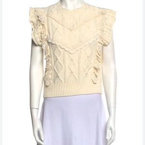 Mango ivory white cream sleeveless sweater top